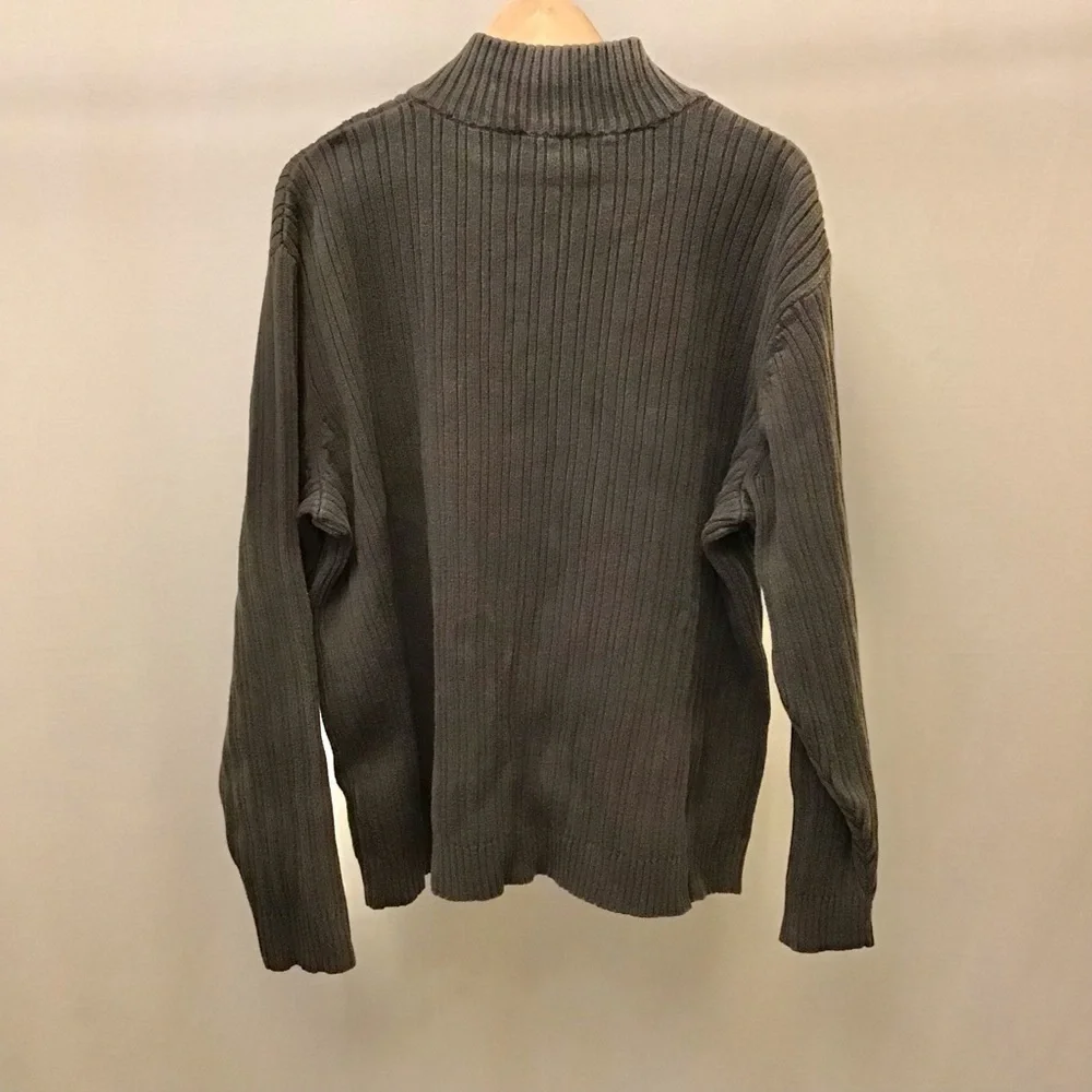 Wilke-Rodriguez XXL 100% Cotton Sweater Olive Army Green Color Pullover Zip